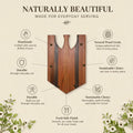Cherry wood serving board with walnut accents and three-panel design